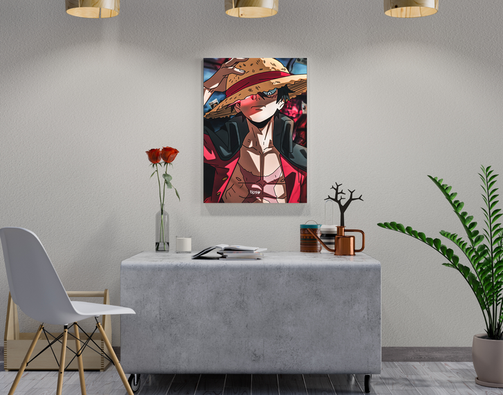 " MONKEY D LUFFY - ACTION" -Shiny & Sturdy Metallic Poster Art That Pops & Sticks