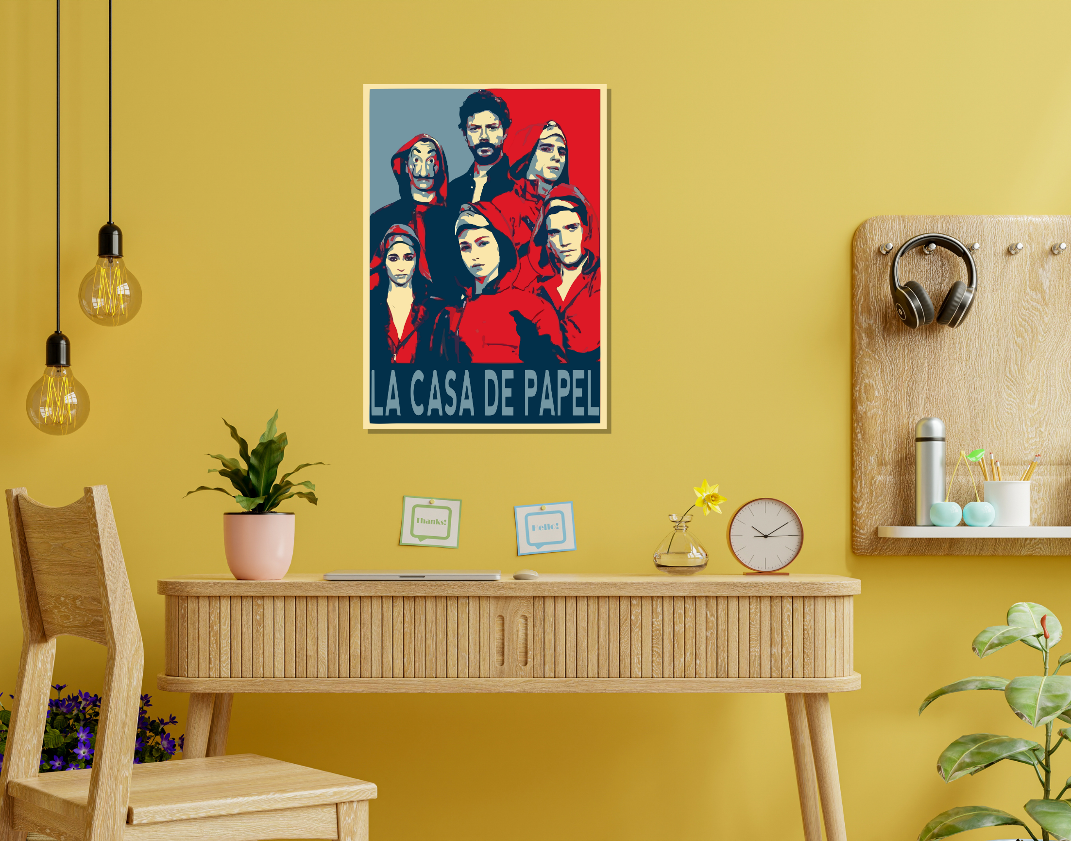 "MONEY HEIST: LA CASA DE PAPEL"- Shiny & Sturdy Metallic Poster Art That Pops & Sticks (Literally!)