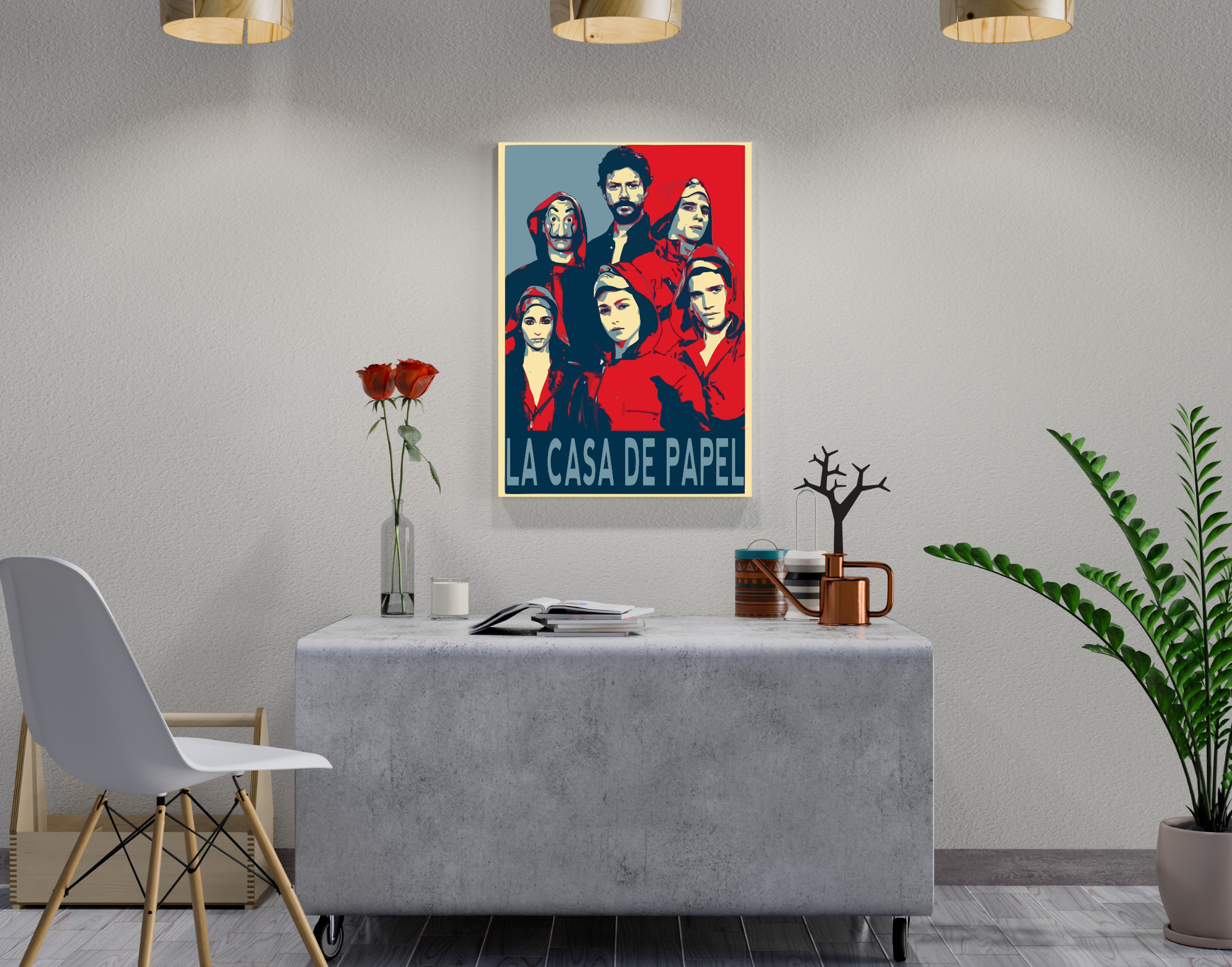 "MONEY HEIST: LA CASA DE PAPEL"- Shiny & Sturdy Metallic Poster Art That Pops & Sticks (Literally!)