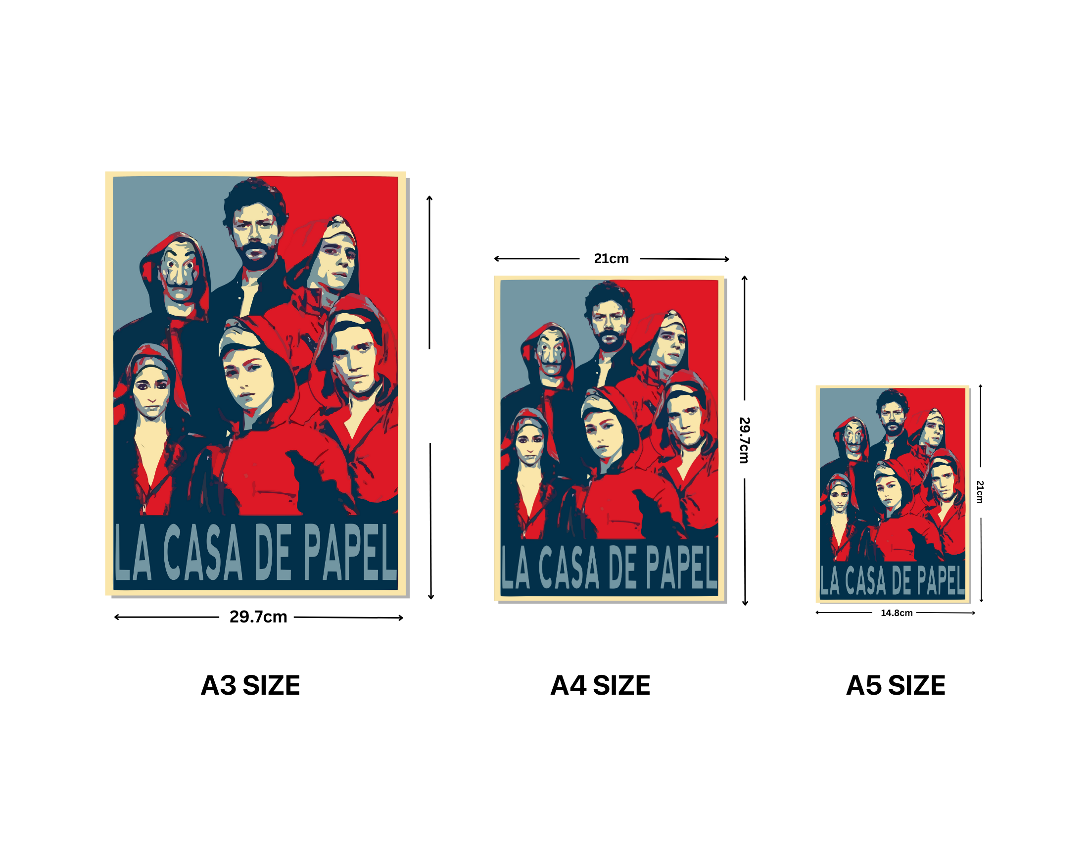 "MONEY HEIST: LA CASA DE PAPEL"- Shiny & Sturdy Metallic Poster Art That Pops & Sticks (Literally!)