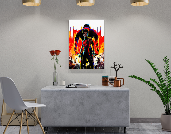 "MILES MORALES X MIGUEL O HARA" -Shiny & Sturdy Metallic Poster Art That Pops & Sticks