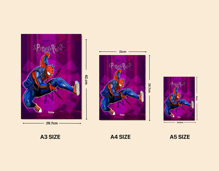 "SPIDER PUNK - MARVEL" -Shiny & Sturdy Metallic Poster Art That Pops & Sticks