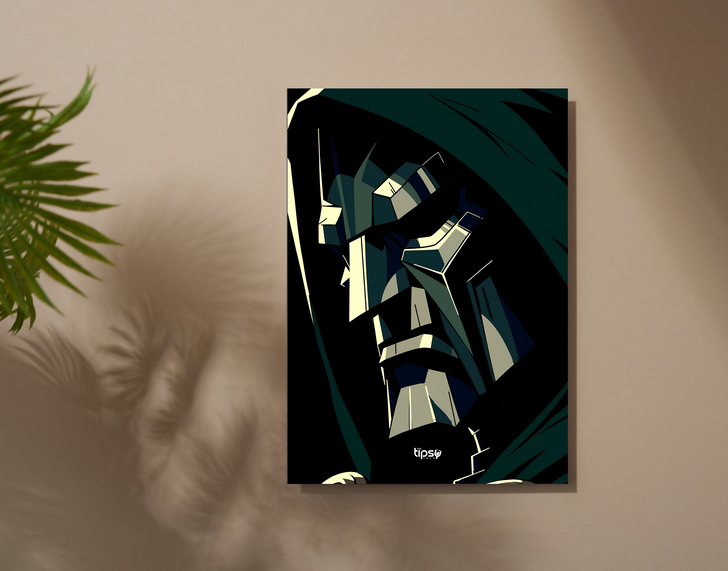 "DR DOOM IS COMING" -Shiny & Sturdy Metallic Poster Art That Pops & Sticks