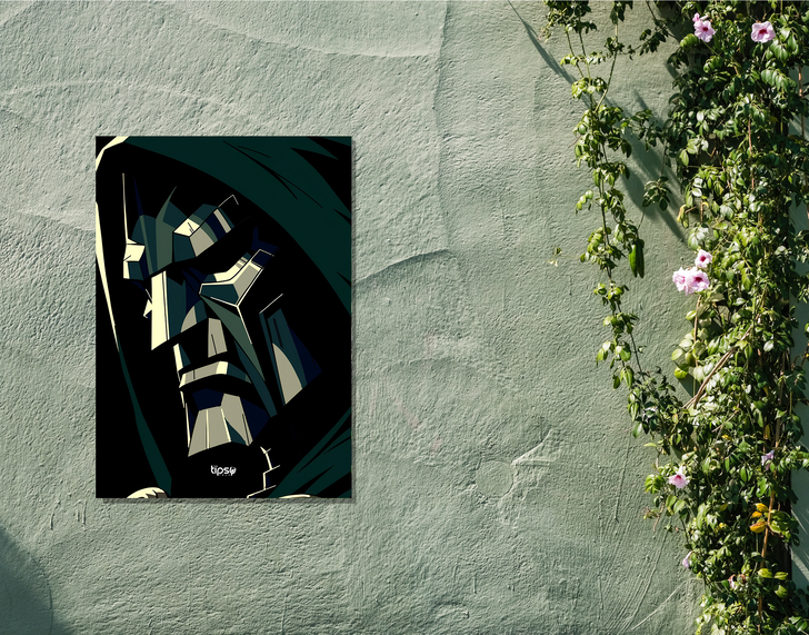 "DR DOOM IS COMING" -Shiny & Sturdy Metallic Poster Art That Pops & Sticks