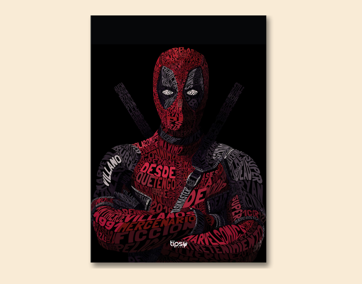 "DEADPOOL WITH MOTTO" -Shiny & Sturdy Metallic Poster Art That Pops & Sticks