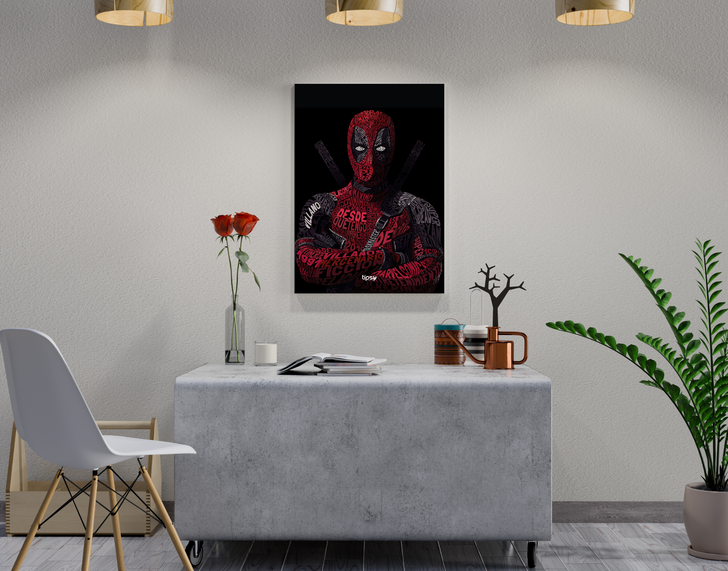 "DEADPOOL WITH MOTTO" -Shiny & Sturdy Metallic Poster Art That Pops & Sticks
