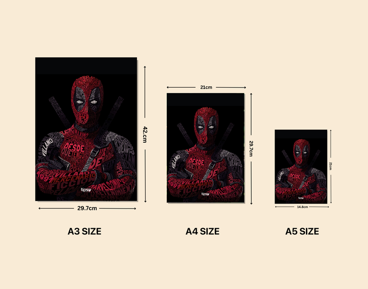 "DEADPOOL WITH MOTTO" -Shiny & Sturdy Metallic Poster Art That Pops & Sticks