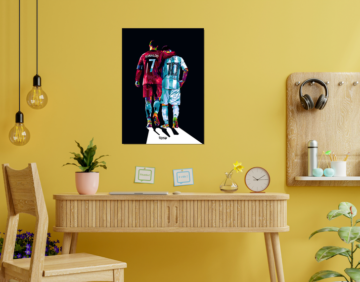 "GOAT REUNION - CR7 X LM10" -Shiny & Sturdy Metallic Poster Art That Pops & Sticks