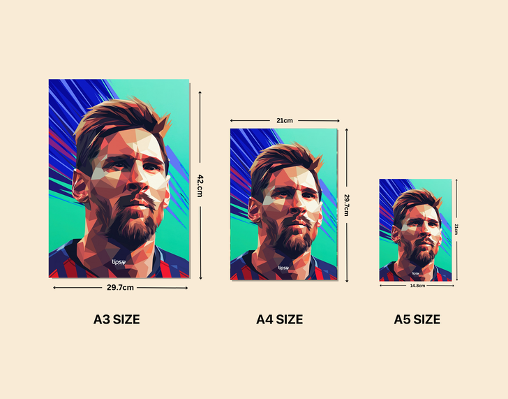 "MESSI - LM10- LEO" -Shiny & Sturdy Metallic Poster Art That Pops & Sticks