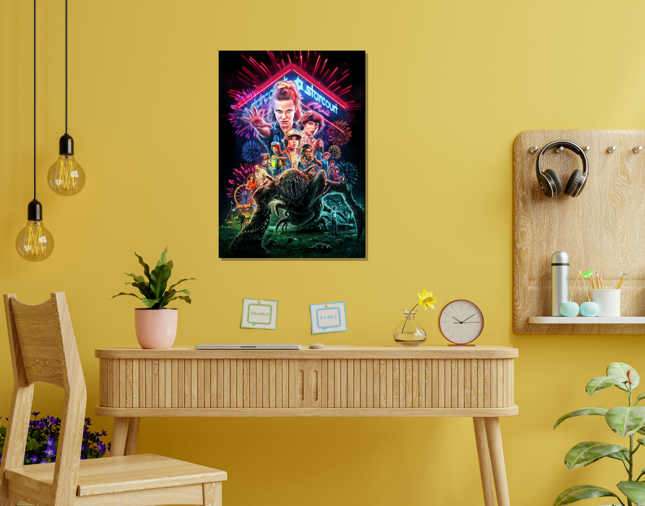 "STRANGER THINGS: STARCOURT"- Shiny & Sturdy Metallic Poster Art That Pops & Sticks (Literally!)