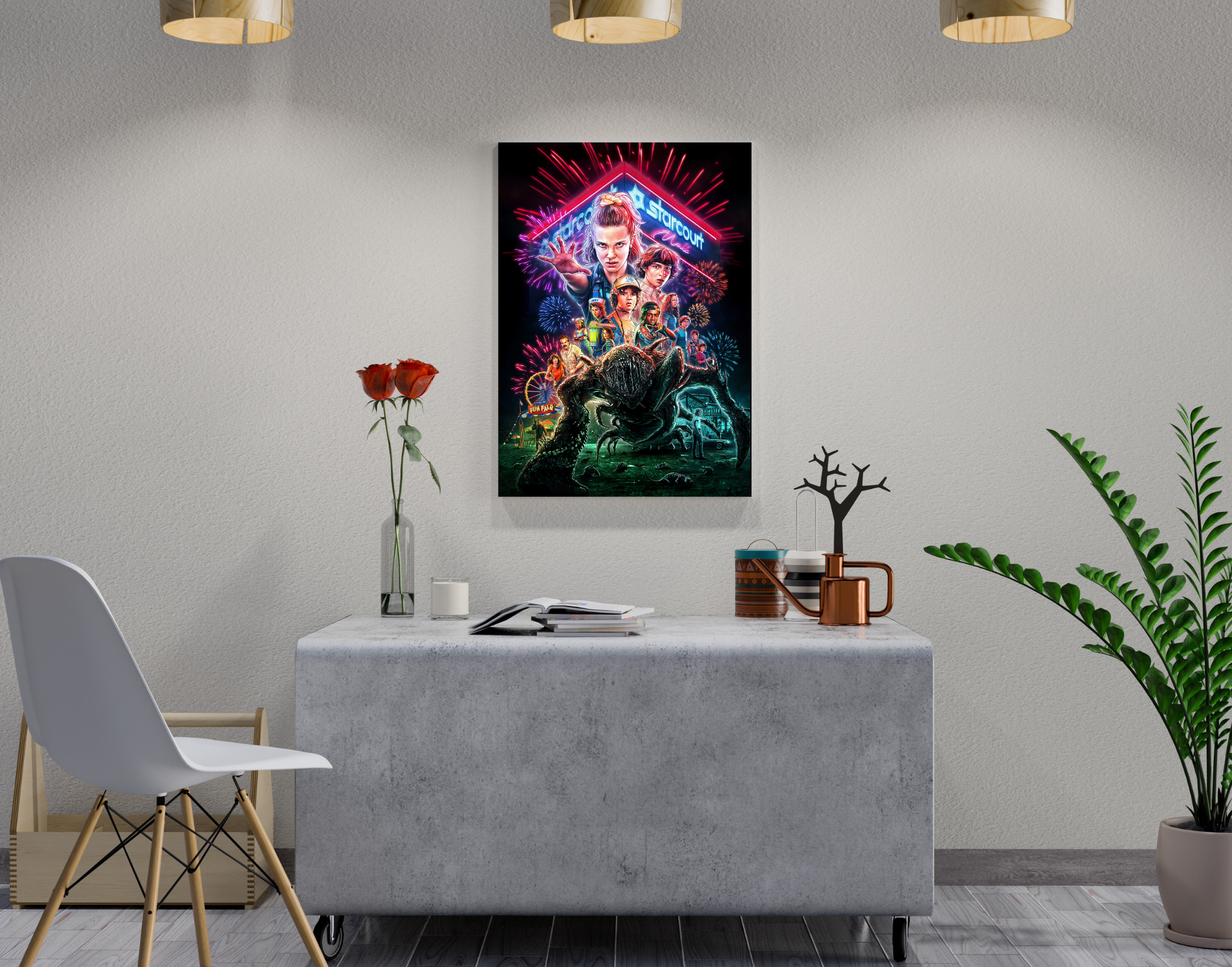 "STRANGER THINGS: STARCOURT"- Shiny & Sturdy Metallic Poster Art That Pops & Sticks (Literally!)