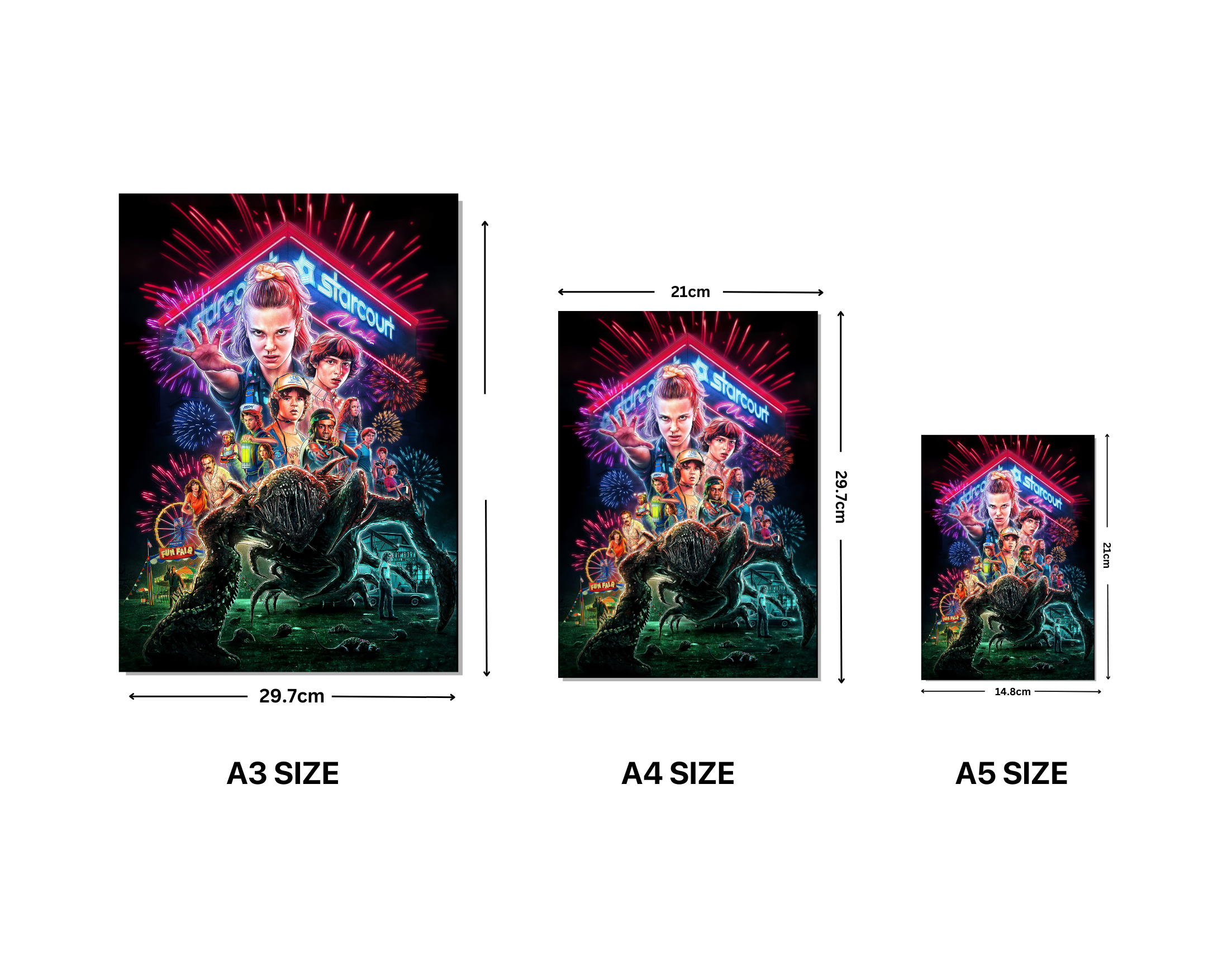 "STRANGER THINGS: STARCOURT"- Shiny & Sturdy Metallic Poster Art That Pops & Sticks (Literally!)