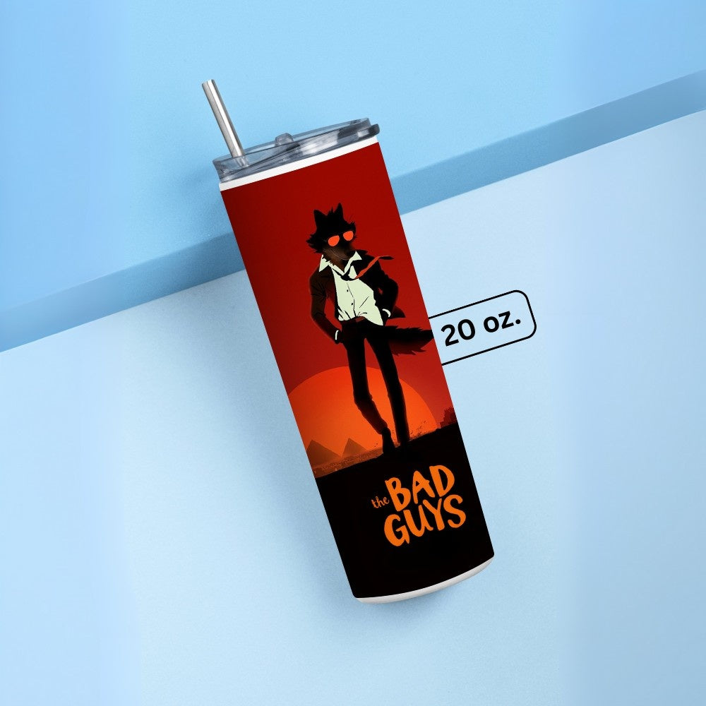 "The Bad Guys : Mr.Wolf" Tumbler with Metal Straw