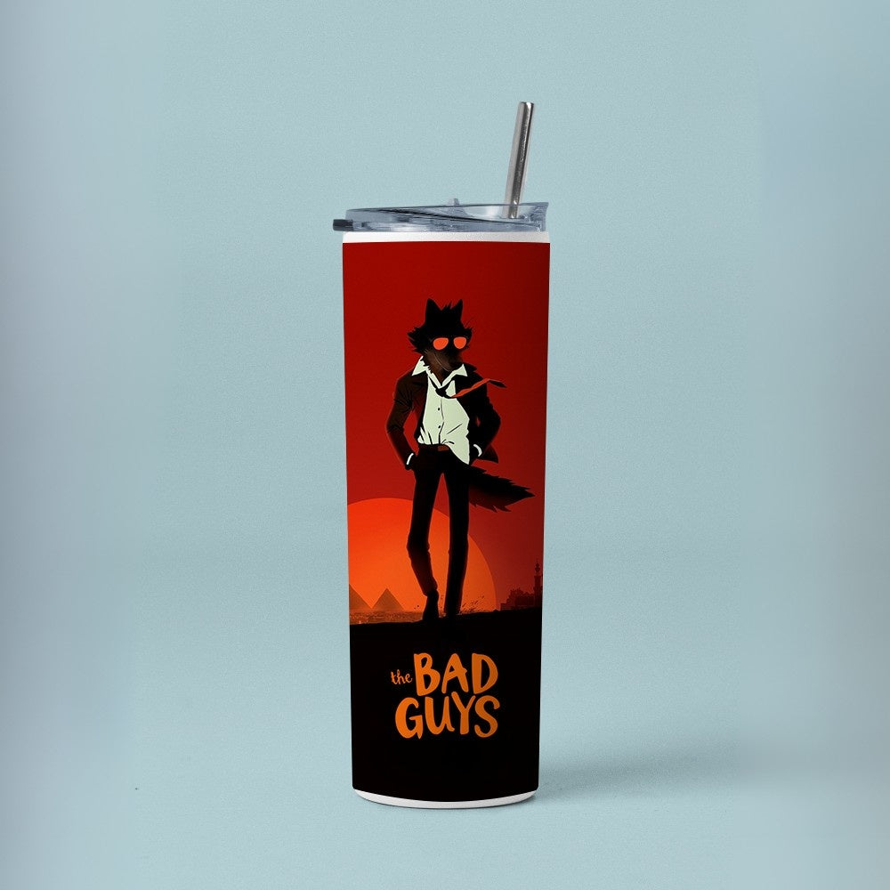 "The Bad Guys : Mr.Wolf" Tumbler with Metal Straw