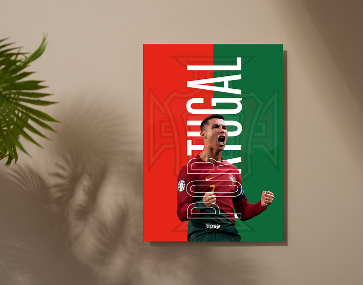 "CR'S PORTUGAL" -Shiny & Sturdy Metallic Poster Art That Pops & Sticks