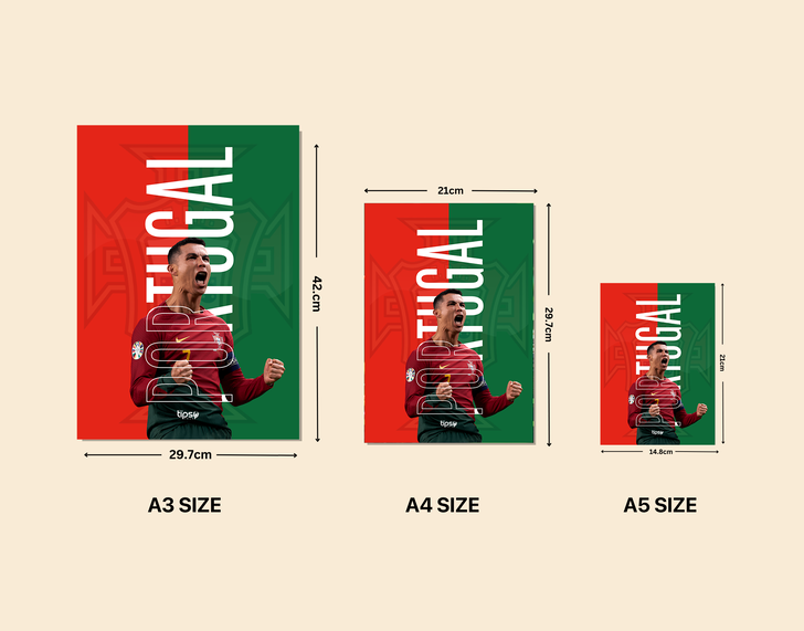 "CR'S PORTUGAL" -Shiny & Sturdy Metallic Poster Art That Pops & Sticks