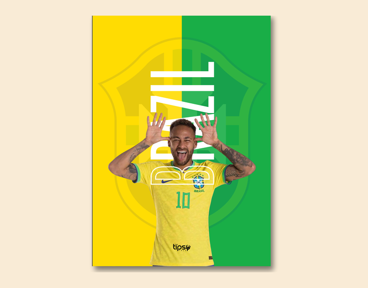 "BRAZIL - NJR 10" -Shiny & Sturdy Metallic Poster Art That Pops & Sticks