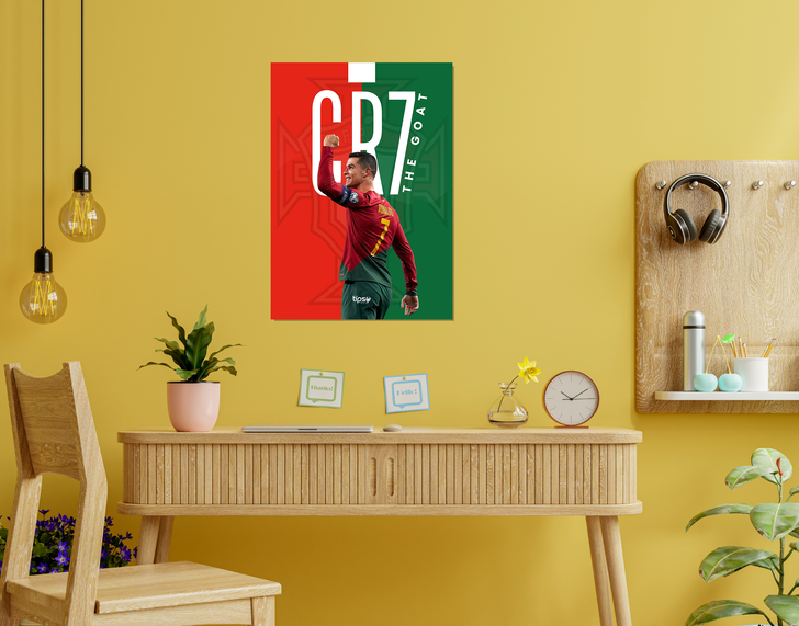 " THE OG GOAT - CR7" -Shiny & Sturdy Metallic Poster Art That Pops & Sticks