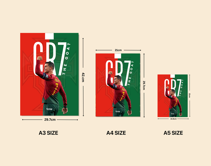 " THE OG GOAT - CR7" -Shiny & Sturdy Metallic Poster Art That Pops & Sticks