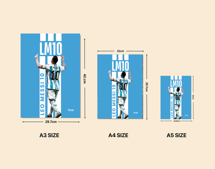 "LM10 - LEO MESSI" -Shiny & Sturdy Metallic Poster Art That Pops & Sticks