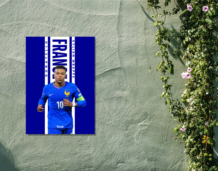 "MBAPPE - FRANCE" -Shiny & Sturdy Metallic Poster Art That Pops & Sticks