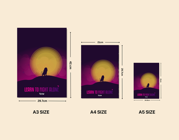 "FIGHT ALONE" -Shiny & Sturdy Metallic Poster Art That Pops & Sticks