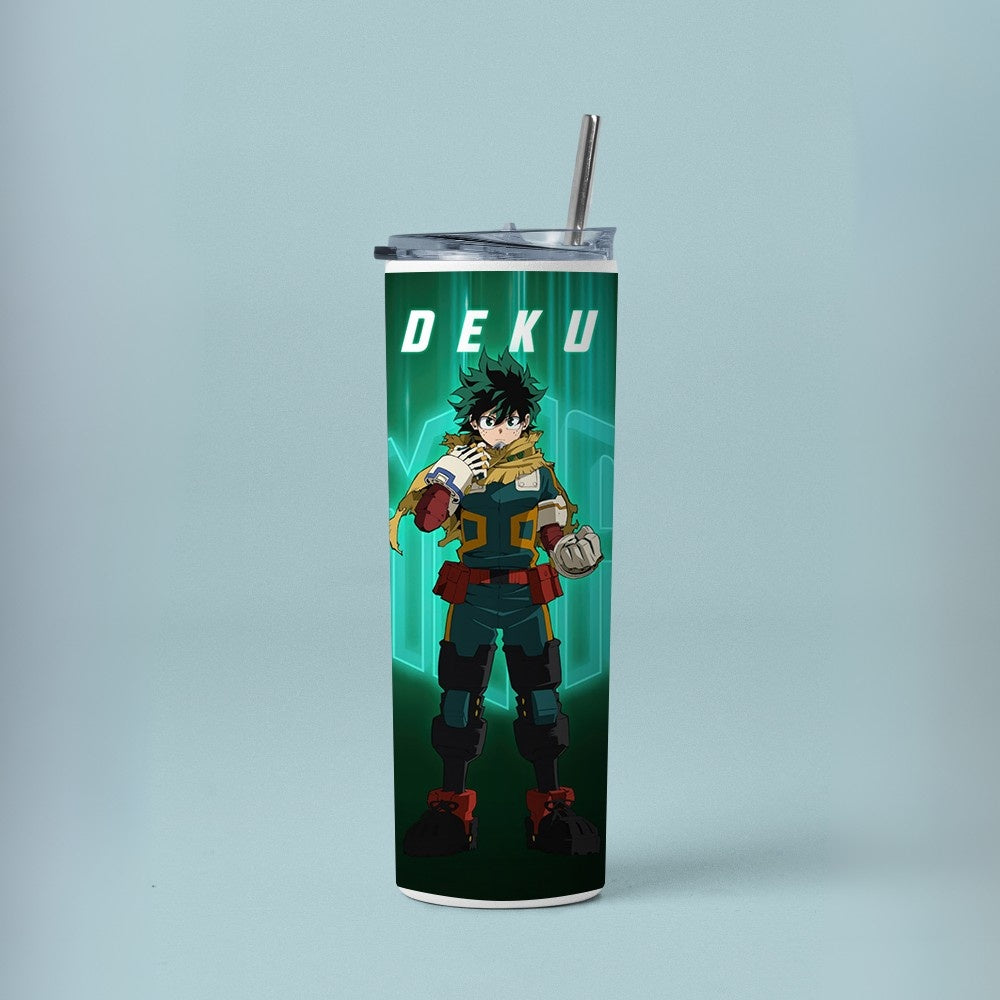 "Deku : My Hero Academia Anime" Tumbler with Metal Straw