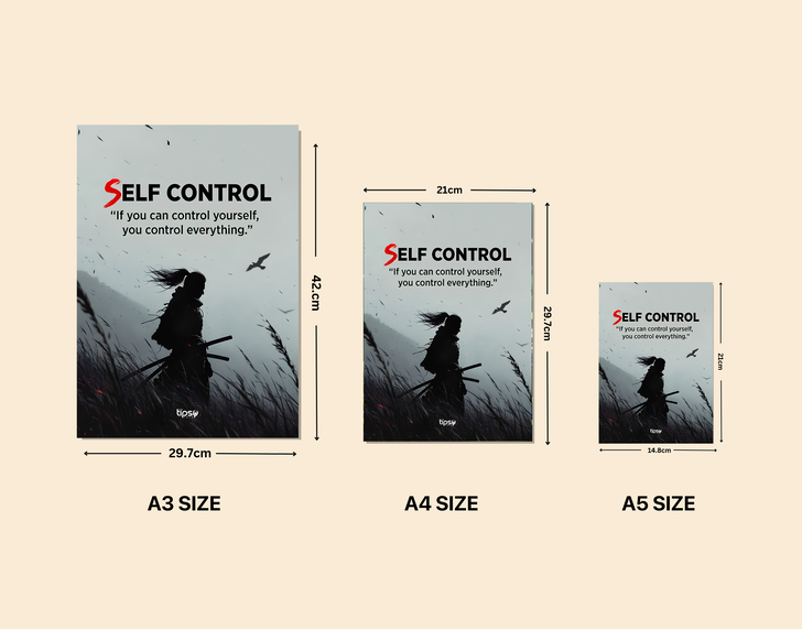 "BUILD SELF CONTROL" -Shiny & Sturdy Metallic Poster Art That Pops & Sticks