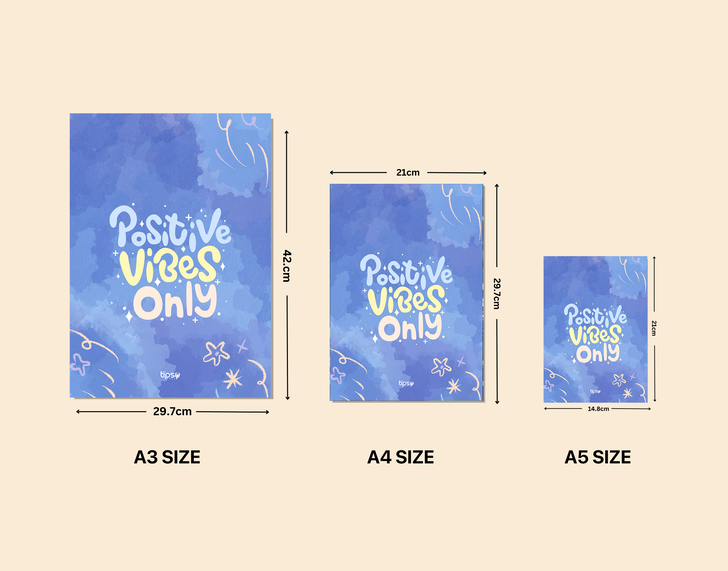 "POSITIVE VIBES ONLY" -Shiny & Sturdy Metallic Poster Art That Pops & Sticks