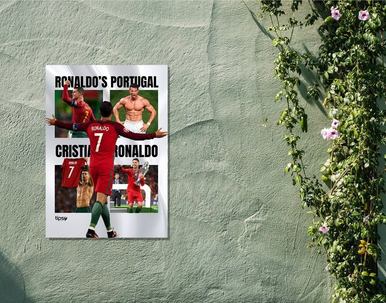 "RONALDO - ONE & ONLY" -Shiny & Sturdy Metallic Poster Art That Pops & Sticks