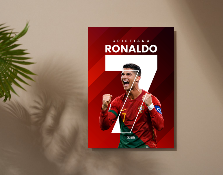 "CR7 - THE BRAND" -Shiny & Sturdy Metallic Poster Art That Pops & Sticks