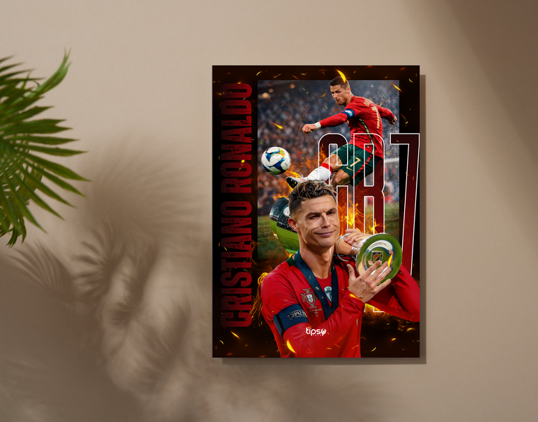 "RONALDO - THE LEGEND" -Shiny & Sturdy Metallic Poster Art That Pops & Sticks