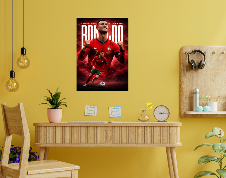 "PORTUGAL'S RONALDO" -Shiny & Sturdy Metallic Poster Art That Pops & Sticks