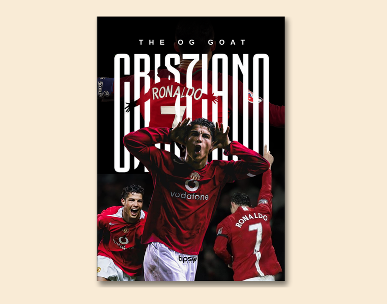 "RONALDO IN HIS PRIME" -Shiny & Sturdy Metallic Poster Art That Pops & Sticks