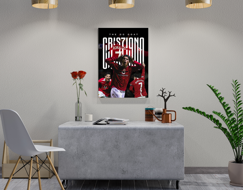 "RONALDO IN HIS PRIME" -Shiny & Sturdy Metallic Poster Art That Pops & Sticks