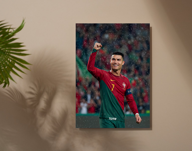 "RONALDO - AURA FARMING" -Shiny & Sturdy Metallic Poster Art That Pops & Sticks