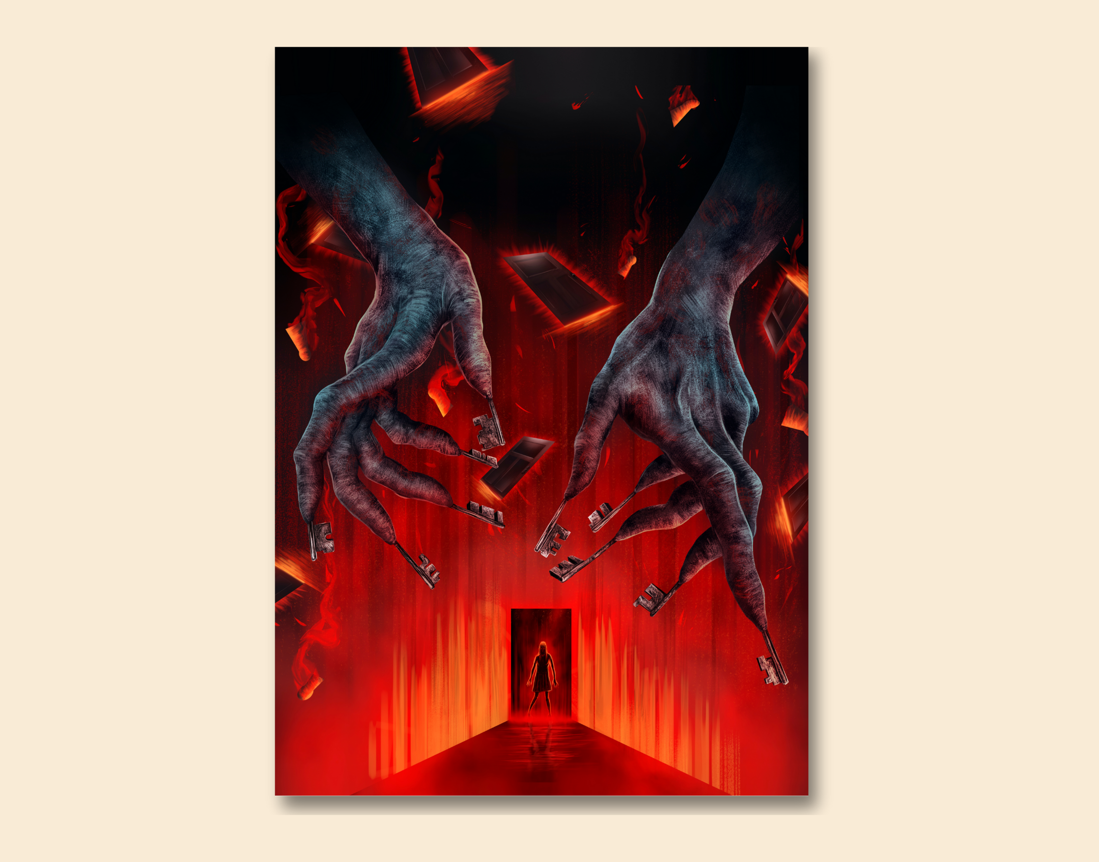 "WALK THROUGH THE EVIL"- Shiny & Sturdy Metallic Poster Art That Pops & Sticks (Literally!)