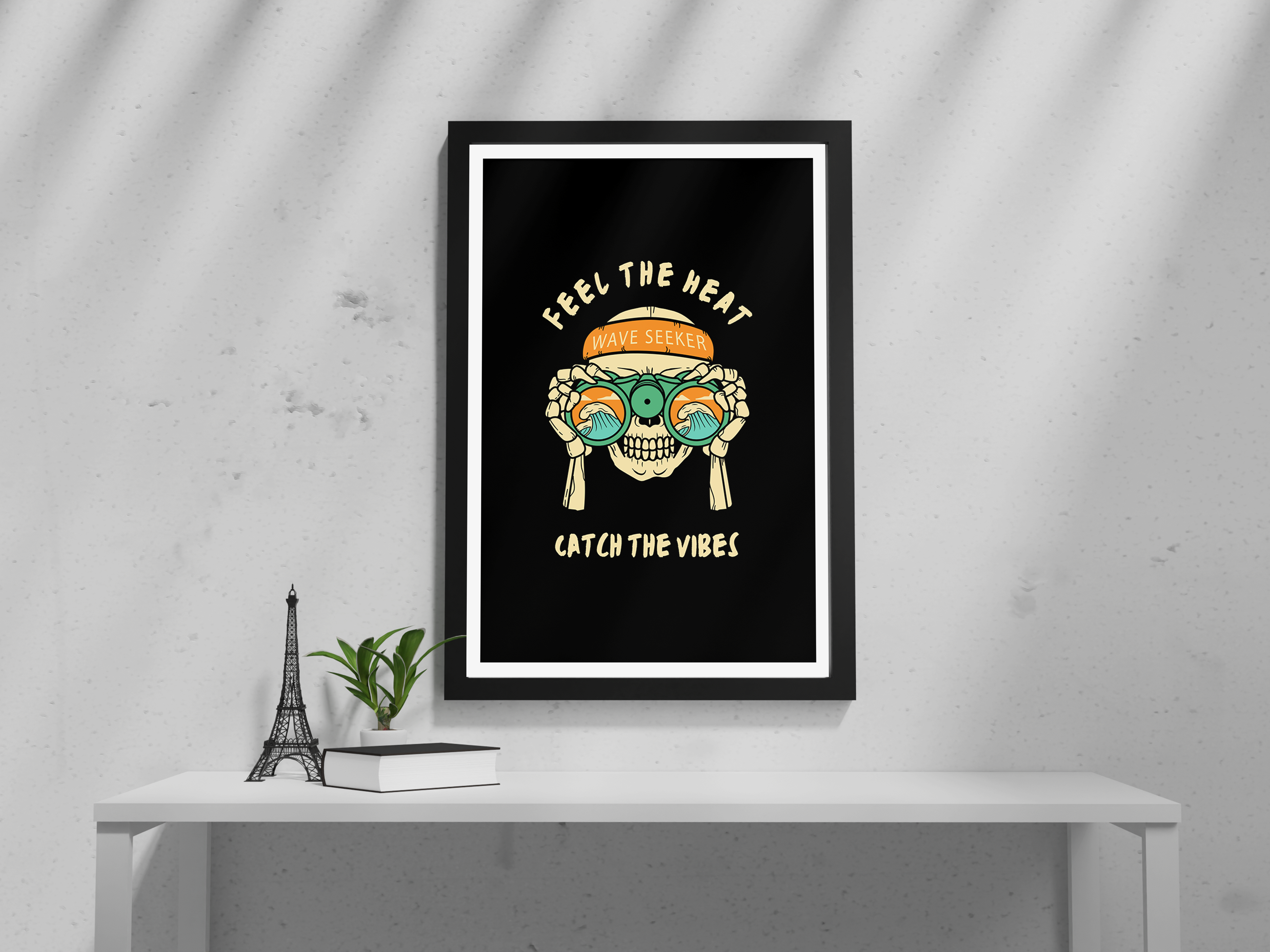 "SKULL THROUGH THE WAVES" Poster: Add a Touch of Personality to Your Space