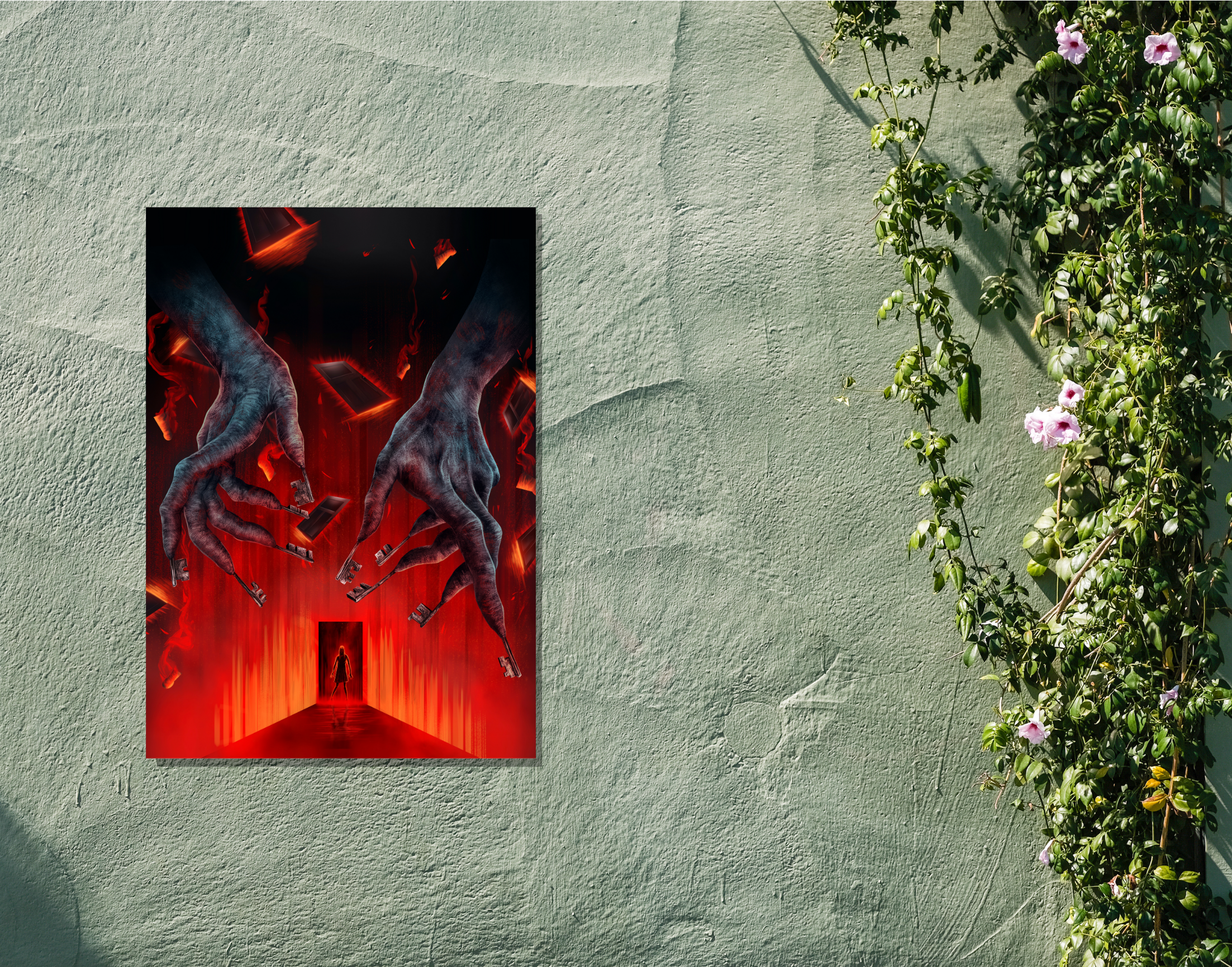 "WALK THROUGH THE EVIL"- Shiny & Sturdy Metallic Poster Art That Pops & Sticks (Literally!)