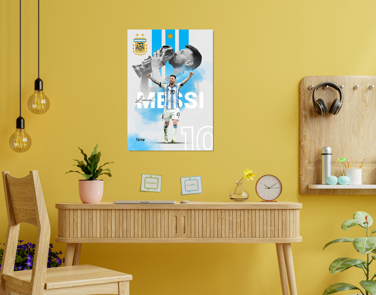"MESSI - THE OG GOAT" -Shiny & Sturdy Metallic Poster Art That Pops & Sticks