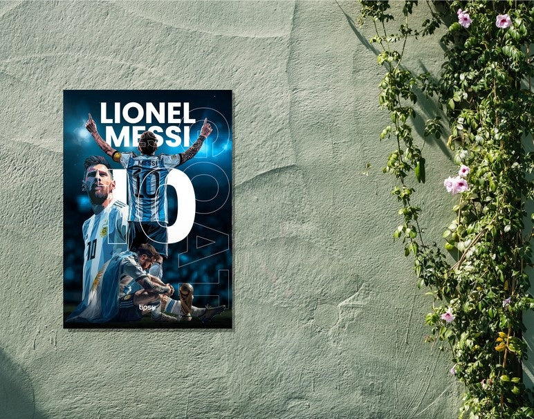 "OG MESSI ART WORK" -Shiny & Sturdy Metallic Poster Art That Pops & Sticks