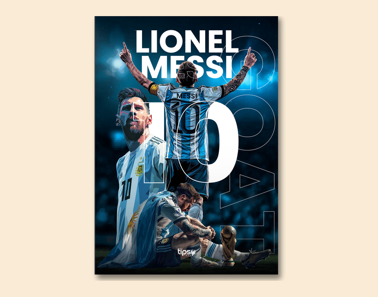 "OG MESSI ART WORK" -Shiny & Sturdy Metallic Poster Art That Pops & Sticks