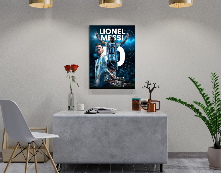 "OG MESSI ART WORK" -Shiny & Sturdy Metallic Poster Art That Pops & Sticks