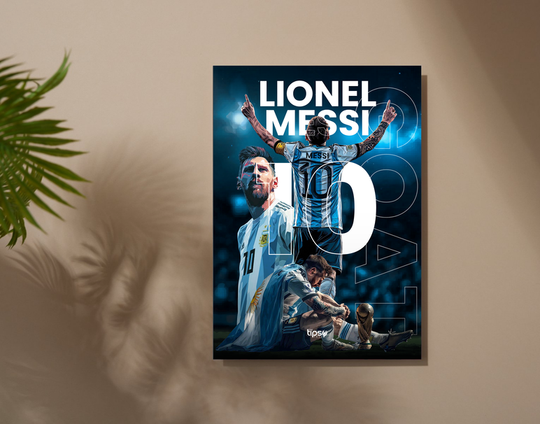 "OG MESSI ART WORK" -Shiny & Sturdy Metallic Poster Art That Pops & Sticks