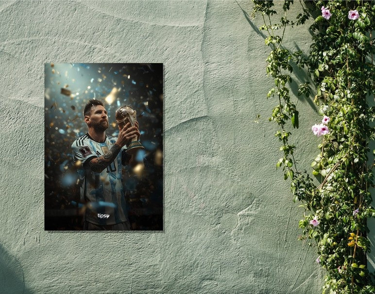 "MESSI - FIFA 2022" -Shiny & Sturdy Metallic Poster Art That Pops & Sticks