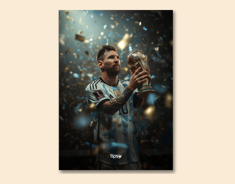 "MESSI - FIFA 2022" -Shiny & Sturdy Metallic Poster Art That Pops & Sticks