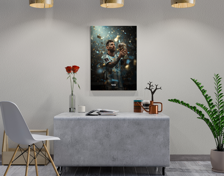 "MESSI - FIFA 2022" -Shiny & Sturdy Metallic Poster Art That Pops & Sticks