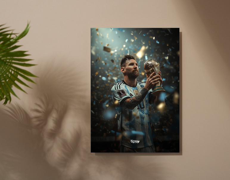 "MESSI - FIFA 2022" -Shiny & Sturdy Metallic Poster Art That Pops & Sticks