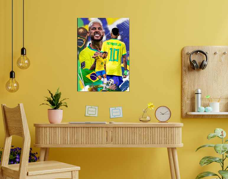 "NEYMAR JR FROM BRAZIL" -Shiny & Sturdy Metallic Poster Art That Pops & Sticks