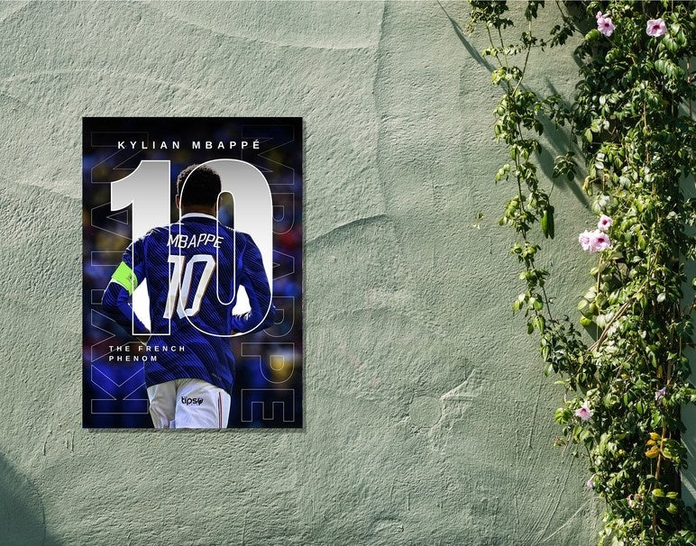 "MBAPPE - FRANCE" -Shiny & Sturdy Metallic Poster Art That Pops & Sticks